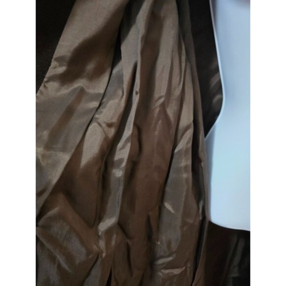 Vintage Brown Suede Long Coat Button Closure & Pockets old money classic warm - Picture 9 of 10